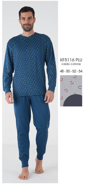 ART. KF5116 PLU- pigiama uomo m/l interlock kf5116 plu - Fratelli Parenti